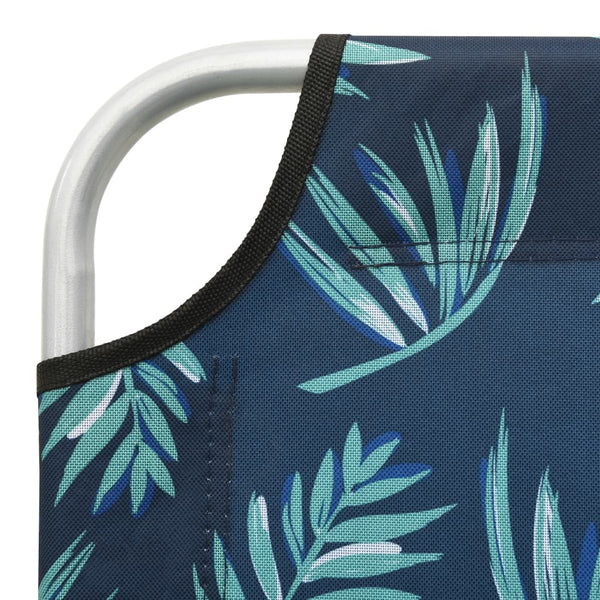 vidaXL Folding Sun Lounger Steel and Fabric Leaf Pattern