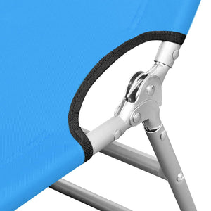 vidaXL Foldable Sun Lounger with Pillow Steel Turquoise