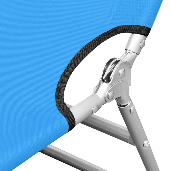vidaXL Foldable Sun Lounger with Pillow Steel Turquoise