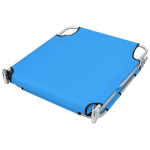 vidaXL Foldable Sun Lounger with Pillow Steel Turquoise