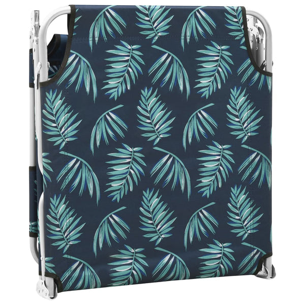 vidaXL Folding Sun Lounger with Pillow Steel Leaf Pattern