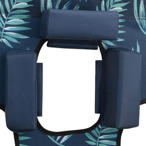vidaXL Folding Sun Lounger with Pillow Steel Leaf Pattern