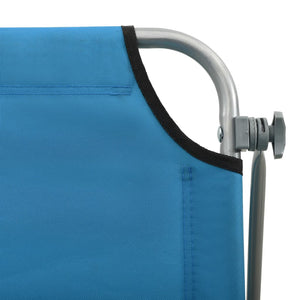 vidaXL Sun Lounger with Sun Canopy Steel Blue