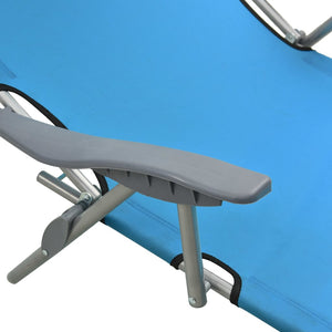 vidaXL Sun Lounger with Sun Canopy Steel Blue