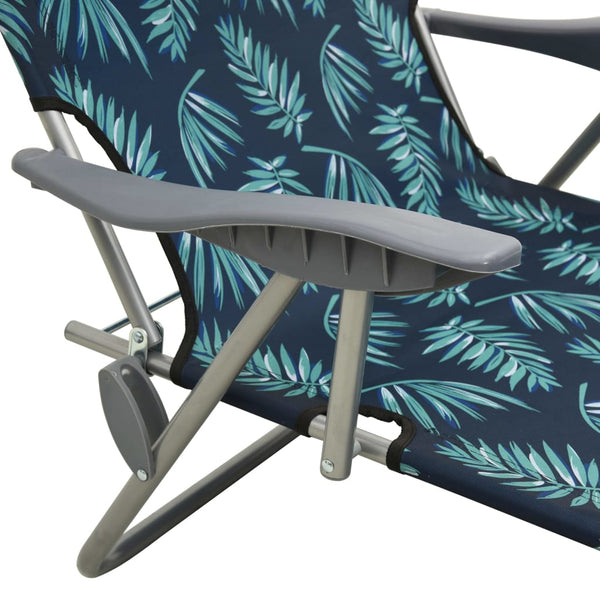 vidaXL Sun Lounger with Canopy Steel Leaf Pattern