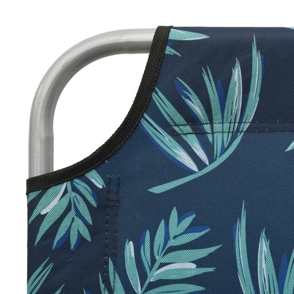 vidaXL Sun Lounger with Canopy Steel Leaf Pattern