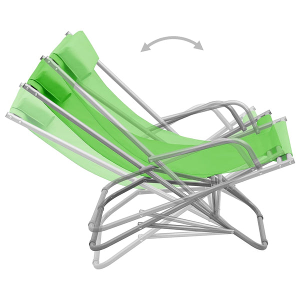vidaXL Rocking Chairs 2 pcs. Steel Green