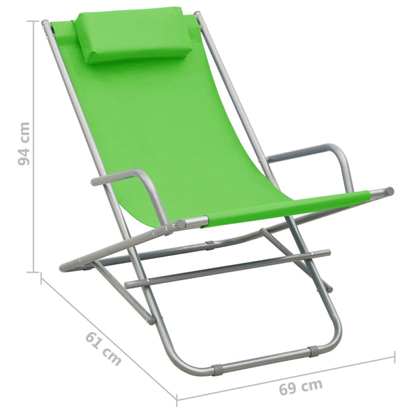 vidaXL Rocking Chairs 2 pcs. Steel Green