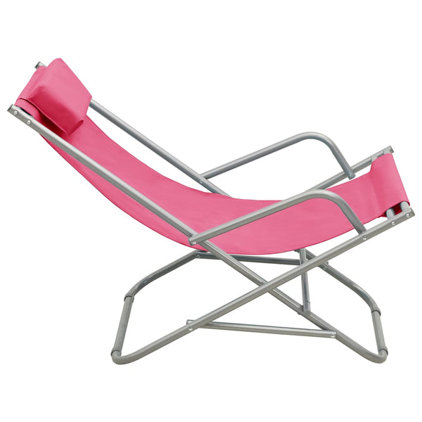 vidaXL Rocking Chairs 2 pcs Steel Pink