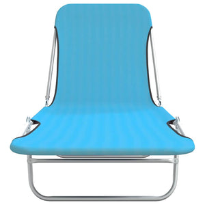 vidaXL Folding Sun Loungers 2 pcs Steel and Fabric Blue