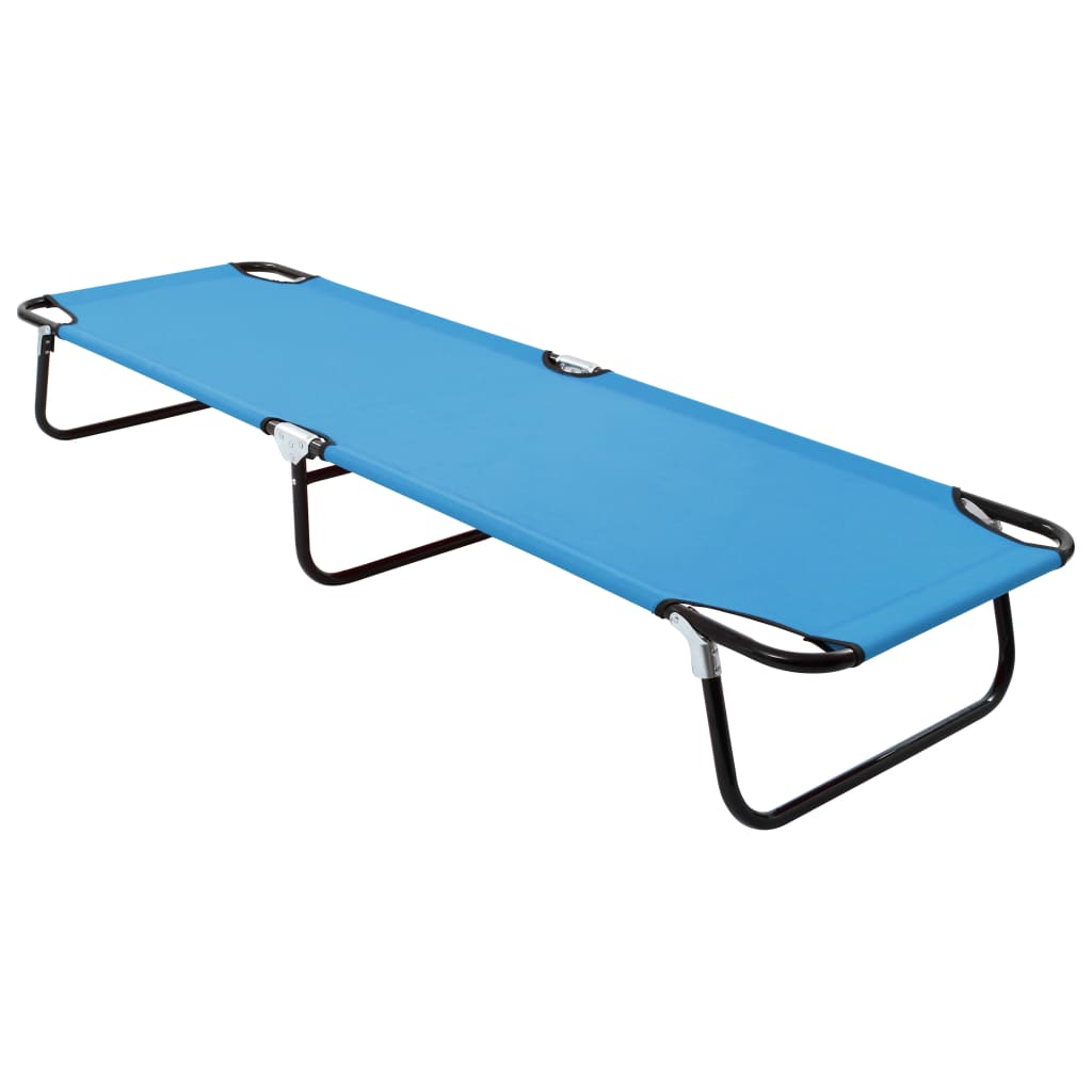 vidaXL Folding Sun Lounger Steel Turquoise