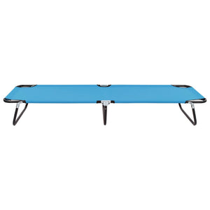vidaXL Folding Sun Lounger Steel Turquoise