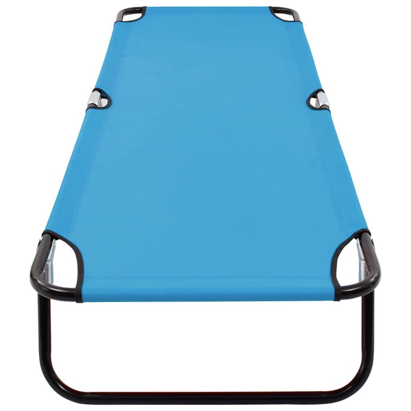 vidaXL Folding Sun Lounger Steel Turquoise