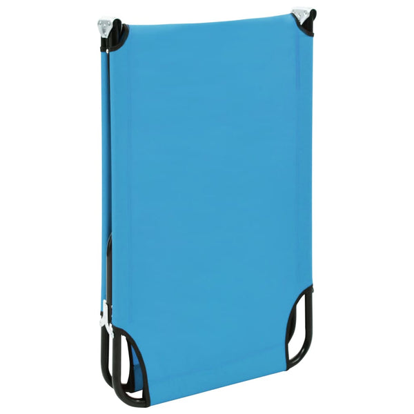 vidaXL Folding Sun Lounger Steel Turquoise