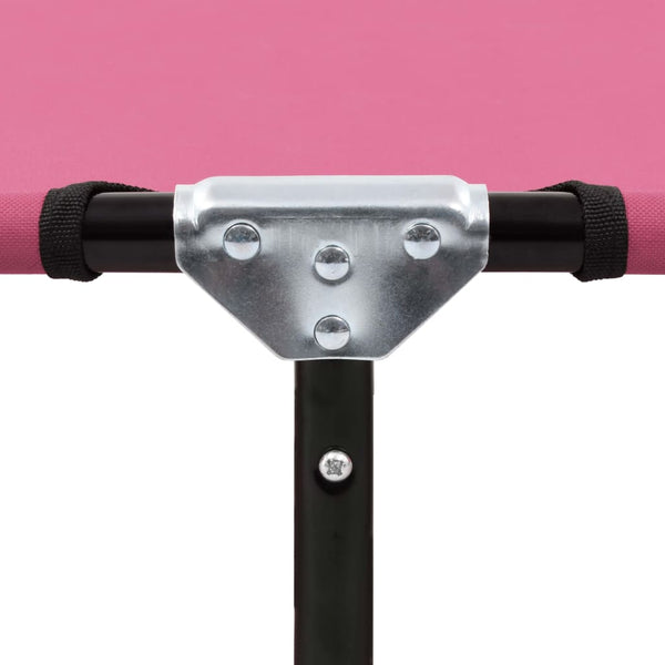 vidaXL Folding Sun Lounger Steel Pink
