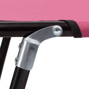 vidaXL Folding Sun Lounger Steel Pink