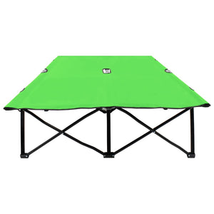 vidaXL Folding Double Sun Lounger Green Steel