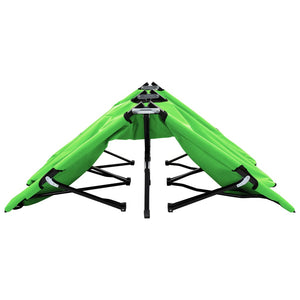 vidaXL Folding Double Sun Lounger Green Steel