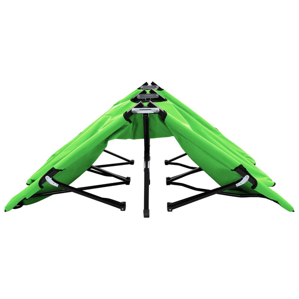 vidaXL Folding Double Sun Lounger Green Steel