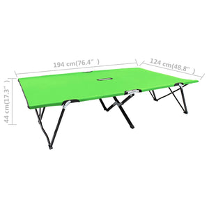 vidaXL Folding Double Sun Lounger Green Steel