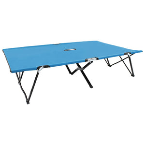 vidaXL Foldable Double Sun Lounger Blue Steel