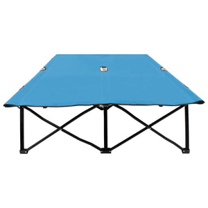 vidaXL Foldable Double Sun Lounger Blue Steel