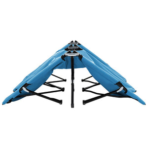 vidaXL Foldable Double Sun Lounger Blue Steel