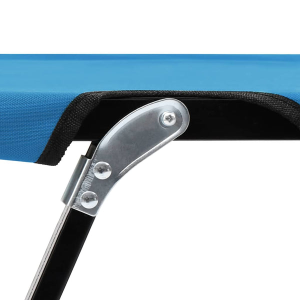 vidaXL Foldable Double Sun Lounger Blue Steel