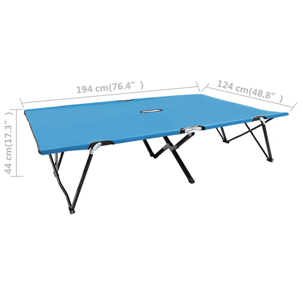 vidaXL Foldable Double Sun Lounger Blue Steel