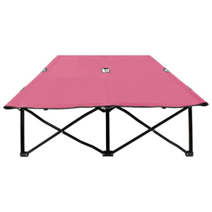 vidaXL Foldable Double Sun Lounger Pink Steel