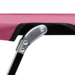 vidaXL Foldable Double Sun Lounger Pink Steel
