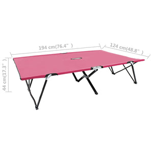 vidaXL Foldable Double Sun Lounger Pink Steel