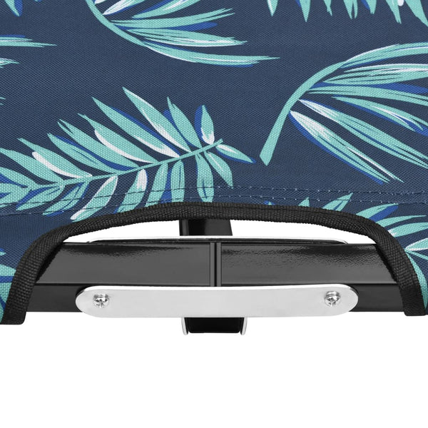 vidaXL 2-Person Folding Sun Lounger Leaf Pattern Steel