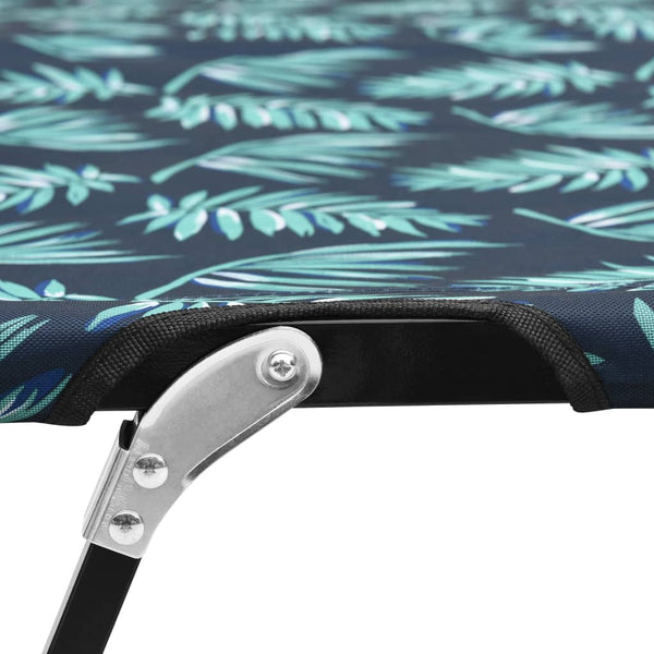 vidaXL 2-Person Folding Sun Lounger Leaf Pattern Steel