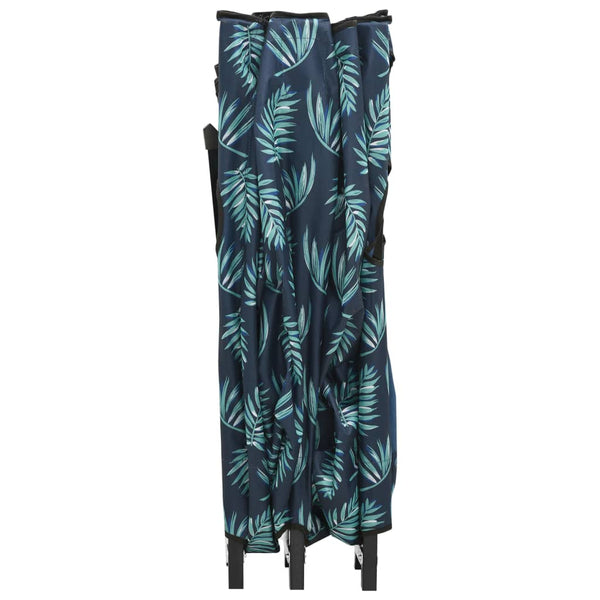 vidaXL 2-Person Folding Sun Lounger Leaf Pattern Steel