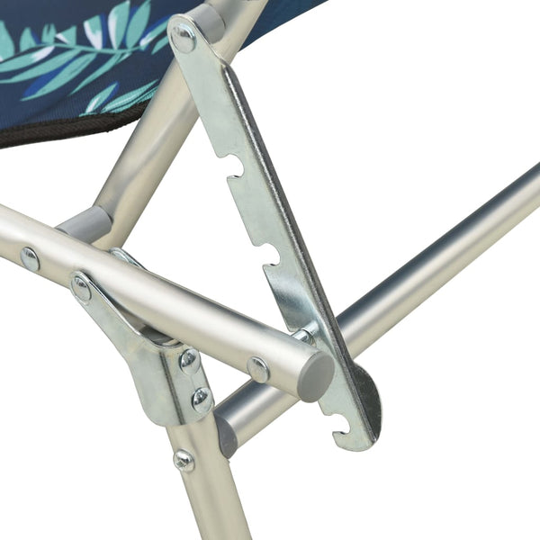 vidaXL Foldable Sun Lounger with Canopy Leaf Pattern Aluminum