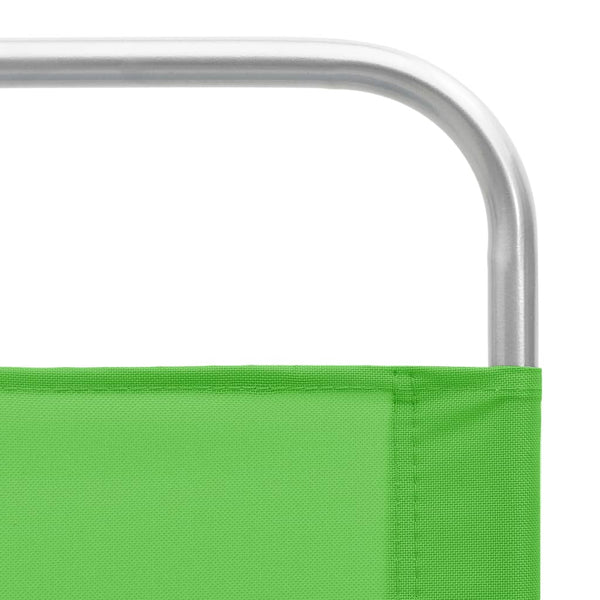 vidaXL Folding Beach Chairs 2 pcs Green Fabric