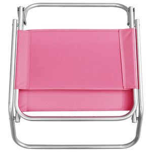 vidaXL Folding Beach Chairs 2 pcs Pink Fabric