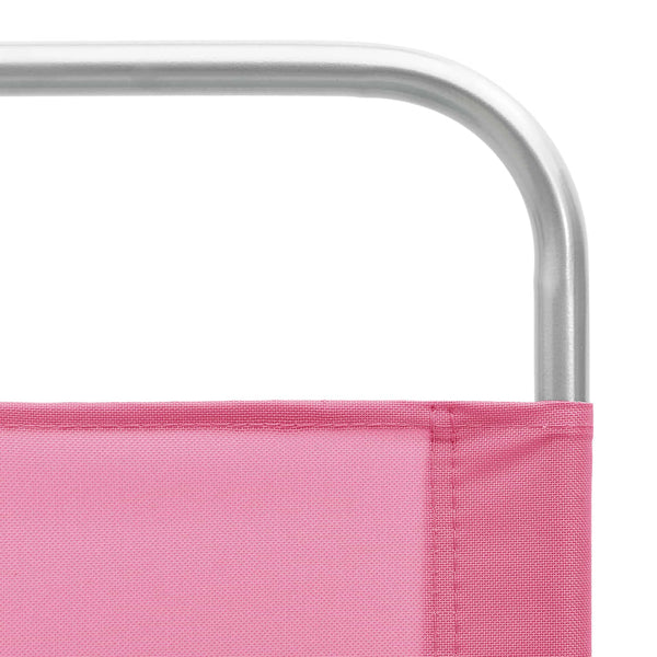vidaXL Folding Beach Chairs 2 pcs Pink Fabric