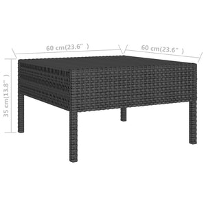 vidaXL 3-Piece Garden Lounge Set with Cushions Poly Rattan Black