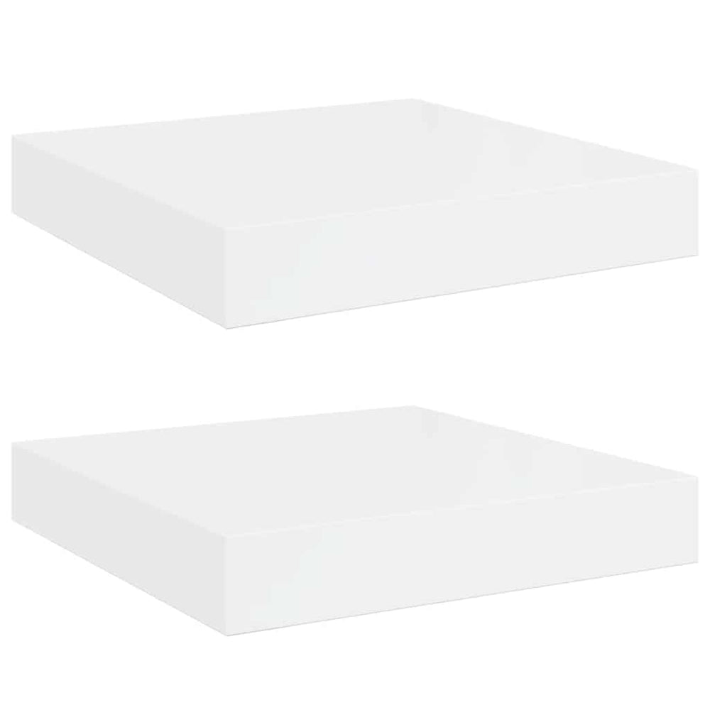 vidaXL Floating Shelves 2 pcs. High Gloss White 23x23.5x3.8 cm MDF