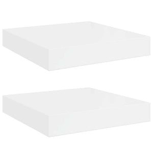 vidaXL Floating Shelves 2 pcs. High Gloss White 23x23.5x3.8 cm MDF