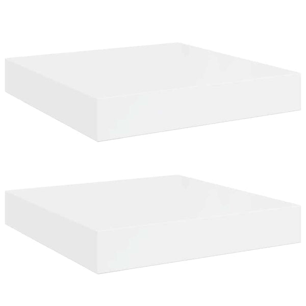 vidaXL Floating Shelves 2 pcs. High Gloss White 23x23.5x3.8 cm MDF