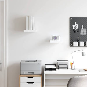 vidaXL Floating Shelves 2 pcs. High Gloss White 23x23.5x3.8 cm MDF