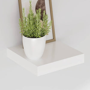 vidaXL Floating Shelves 2 pcs. High Gloss White 23x23.5x3.8 cm MDF