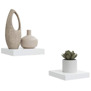 vidaXL Floating Shelves 2 pcs. High Gloss White 23x23.5x3.8 cm MDF