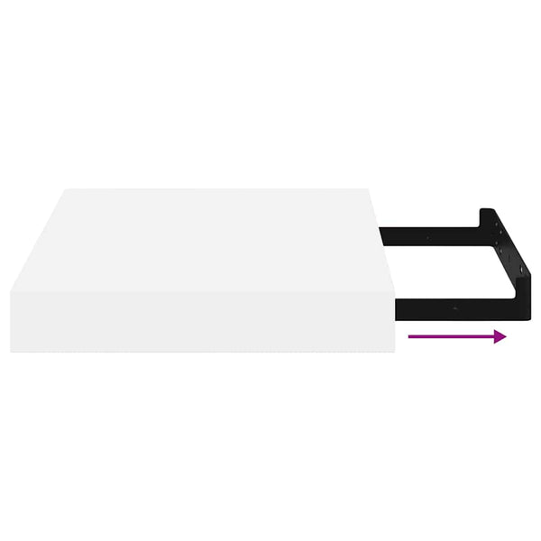 vidaXL Floating Shelves 2 pcs. High Gloss White 23x23.5x3.8 cm MDF