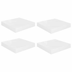 vidaXL Floating Shelves 4 pcs High Gloss White 23x23.5x3.8 cm MDF