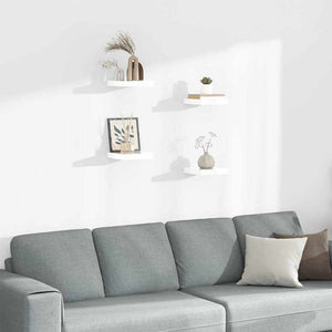 vidaXL Floating Shelves 4 pcs High Gloss White 23x23.5x3.8 cm MDF