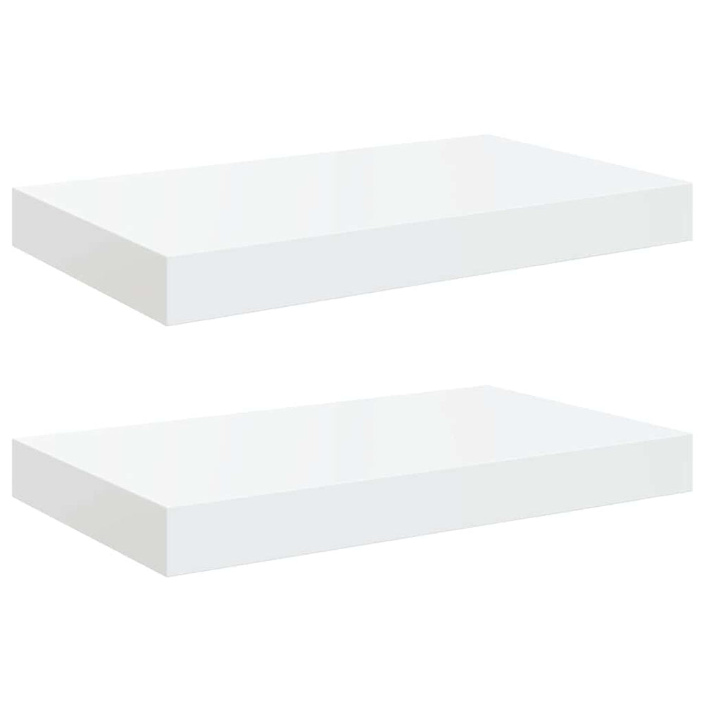 vidaXL Floating Shelves 2 pcs High Gloss White 40x23x3.8 cm MDF